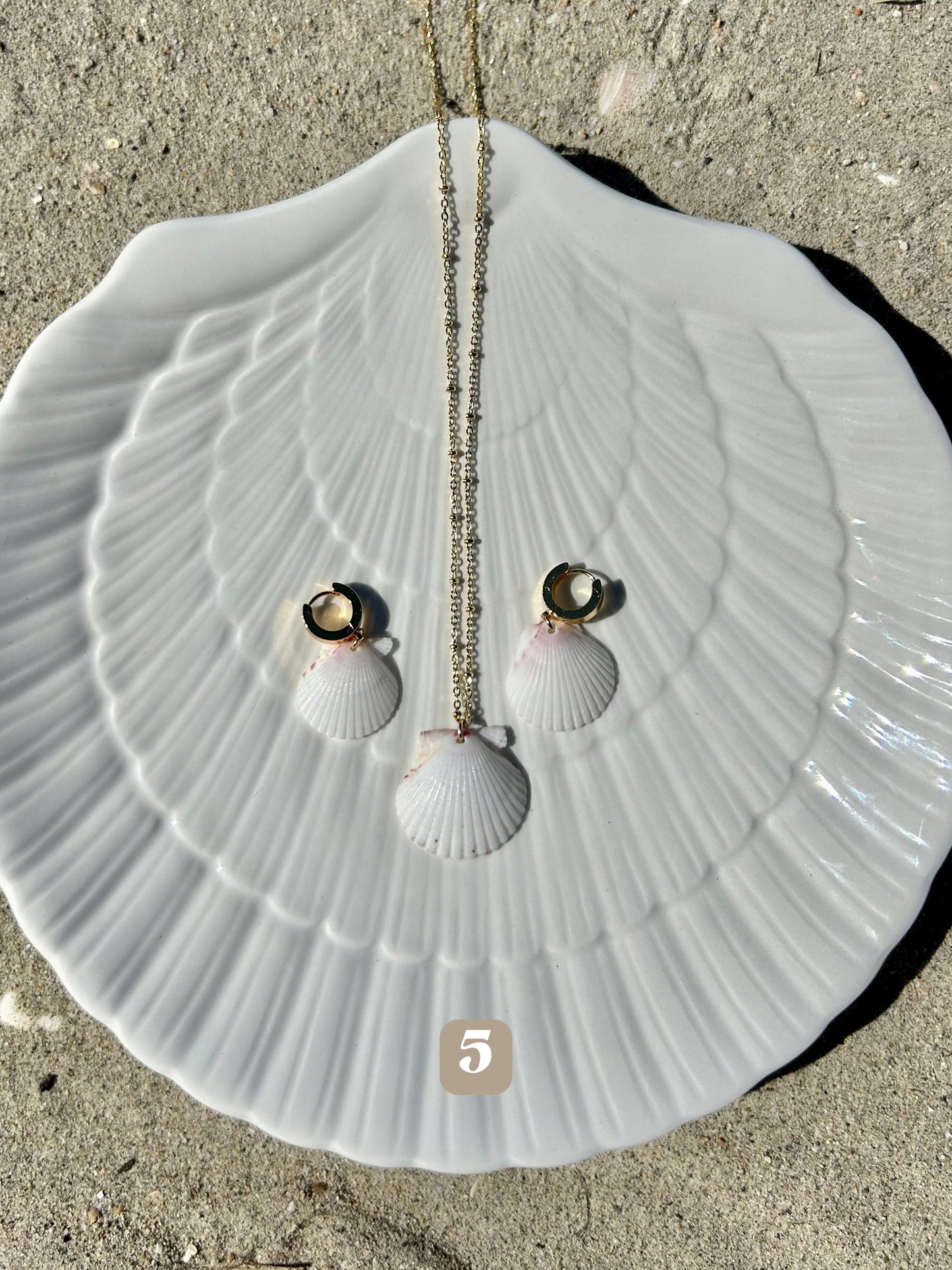Dainty Gold Mermaid Necklace with Earrings Set