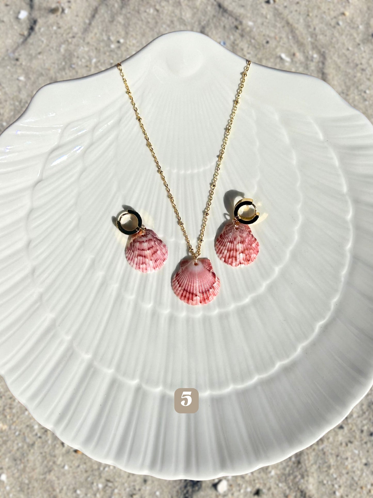 Dainty Gold Mermaid Necklace with Earrings Set