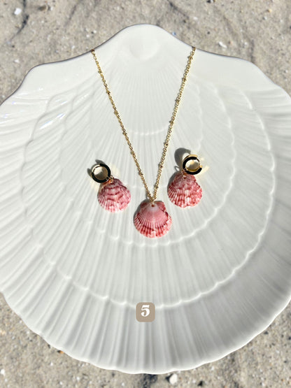Dainty Gold Mermaid Necklace with Earrings Set