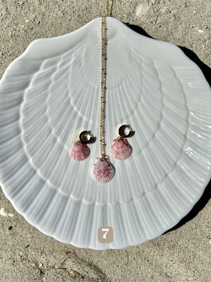 Dainty Gold Mermaid Necklace with Earrings Set