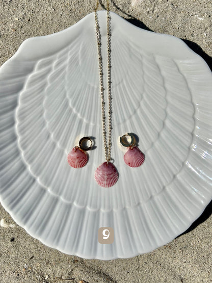 Dainty Gold Mermaid Necklace with Earrings Set