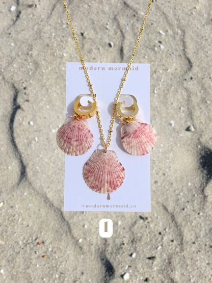 Dainty Gold Mermaid Necklace with Earrings Set