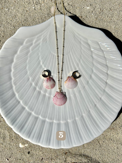 Dainty Gold Mermaid Necklace with Earrings Set