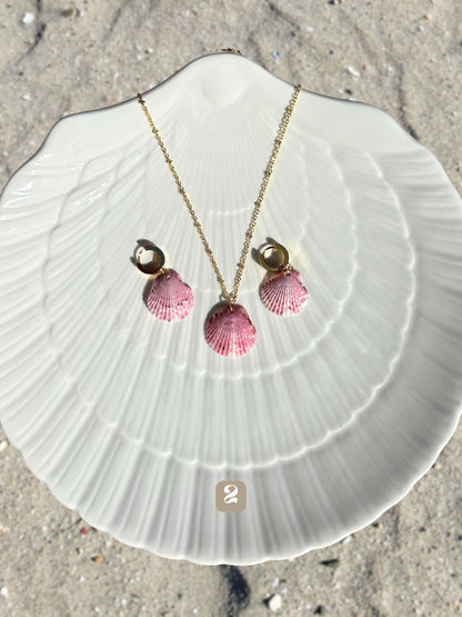 Dainty Gold Mermaid Necklace with Earrings Set