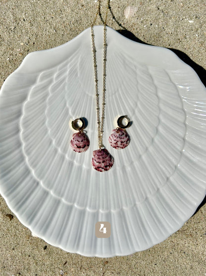 Dainty Gold Mermaid Necklace with Earrings Set