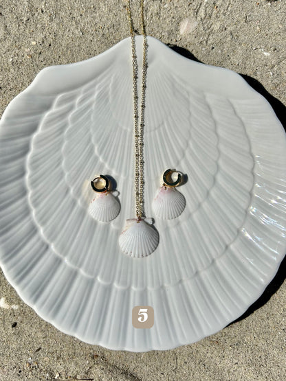 Dainty Gold Mermaid Necklace with Earrings Set