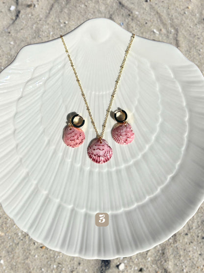 Dainty Gold Mermaid Necklace with Earrings Set