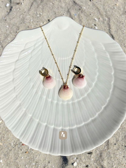 Dainty Gold Mermaid Necklace with Earrings Set