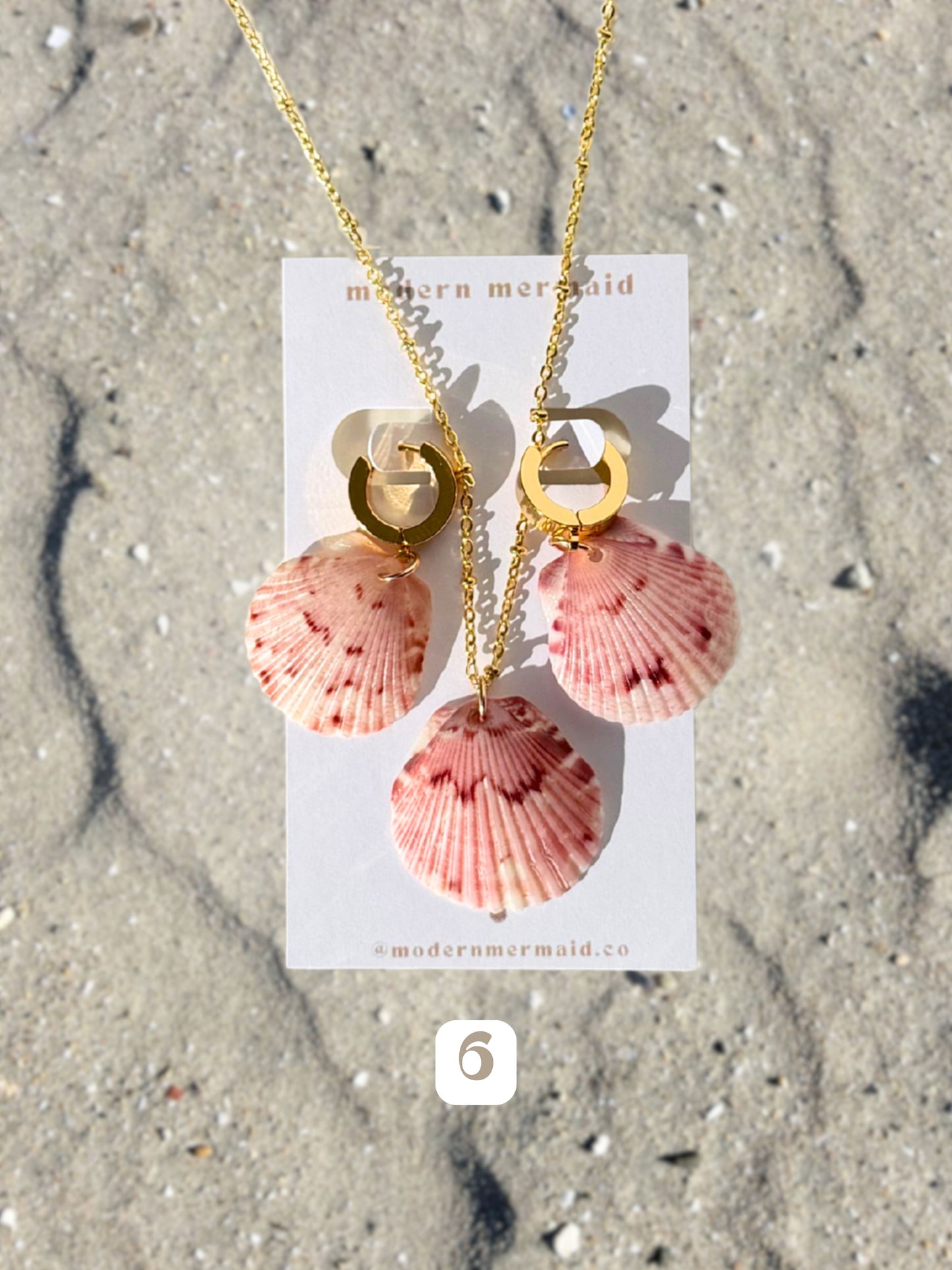 Dainty Gold Mermaid Necklace with Earrings Set