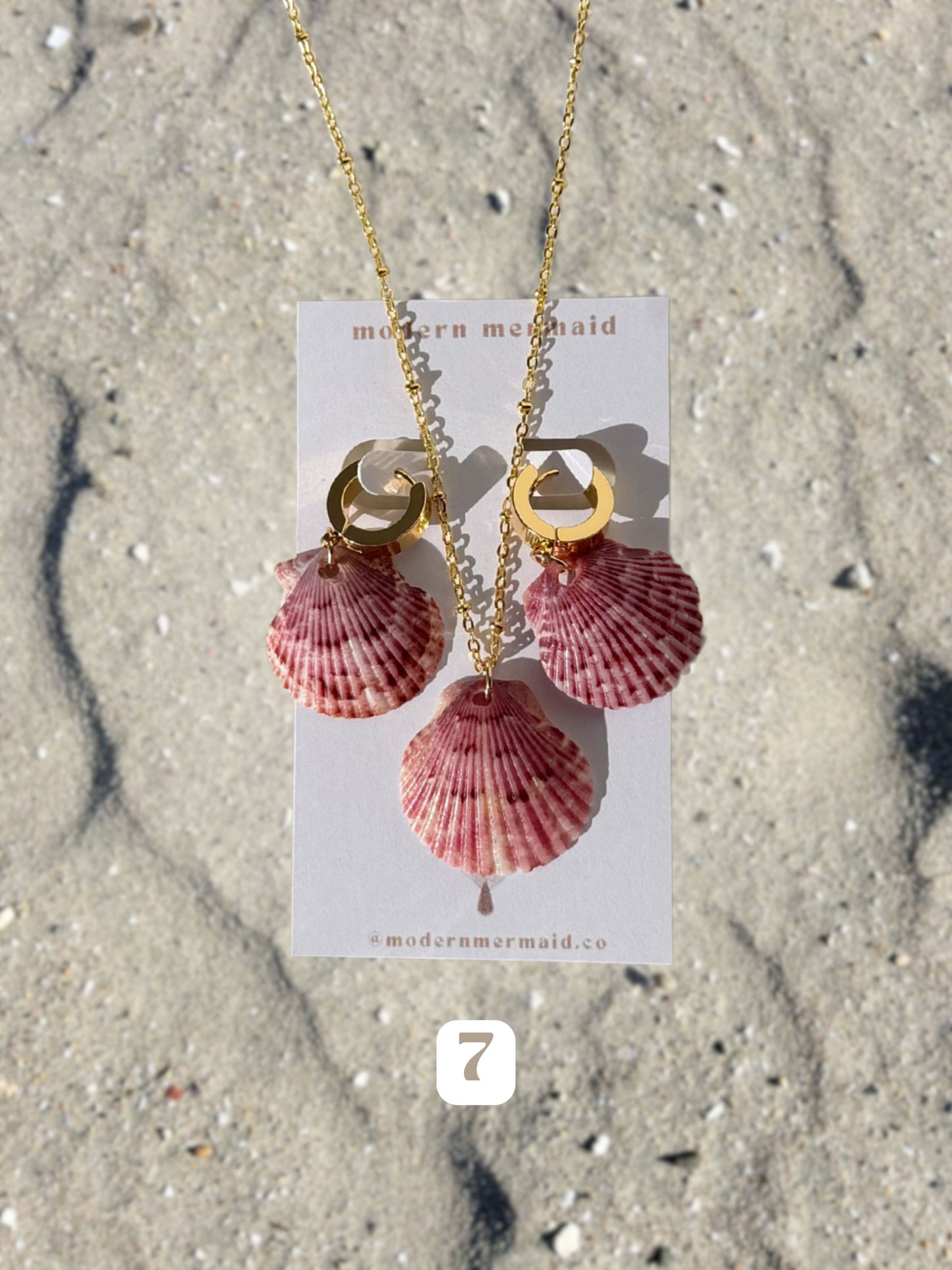 Dainty Gold Mermaid Necklace with Earrings Set